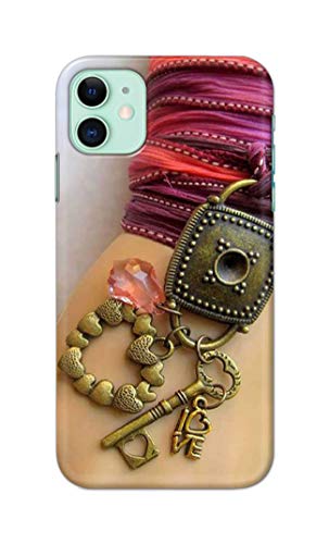 Image of Girl Hand with Keychain Hard Back Case Cover for Apple iPhone 11 (6.1 inch), A2221, A2111 Back Cover -(J5) VNS2228