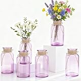 Jarrón de cristal vintage, morado)