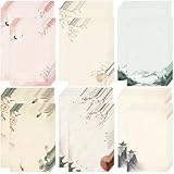 Supervitae 120 Pack Japanese Watercolor Stationery Paper for Letter Writing Printing Crafting Supplies, 8.27' x 5.51', Double Sided Printing, 6 Designs