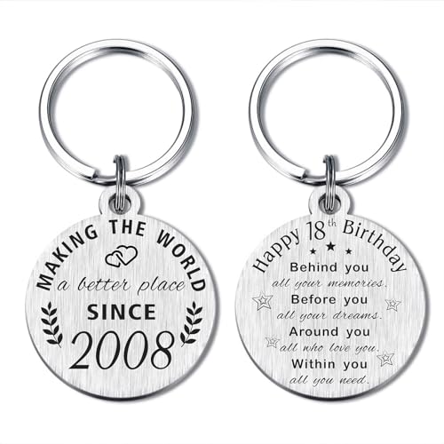 ABNTY 18th Birthday Gifts Keychain for Someone Who Was Born