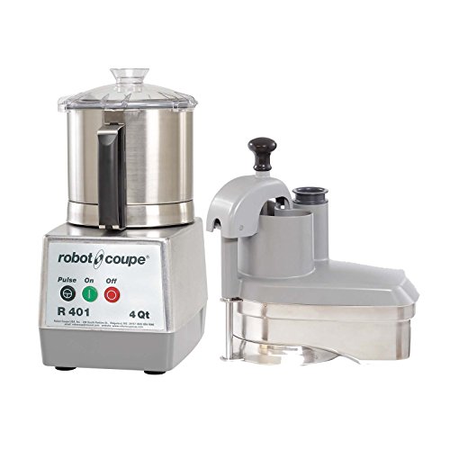 Robot Coupe R401 Single-Speed 4.5-Quart Combination Continuous Feed Commercial Food Processor, 120V, Grey #TOP20