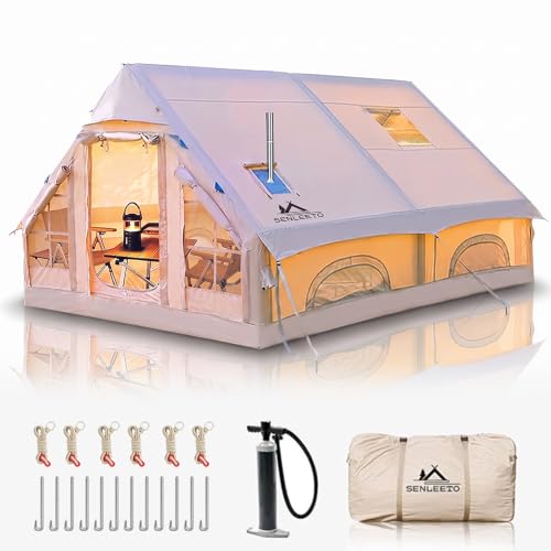 Inflatable Tents for Camping Adult 8-10 Person,129 Sqft Large Inflatable Hot Tent with Stove...