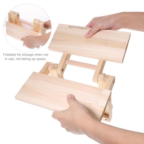 Taburete bajo redondo de madera portátil para el sofá del hogar 5