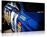 Panther Print Subaru Impreza Wrc Kunstdruck auf Leinwand, Blau, blau, 31x20cm (12x8in)
