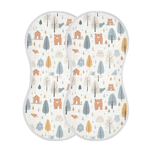 xigua Cute Animals Baby Burp Cloths for Newborn Boys and Girls 4 Pack, Soft & Absorbent Cotton Baby Burp Cloth, Baby Washcloths, Newborn Towel, Burp Rags2