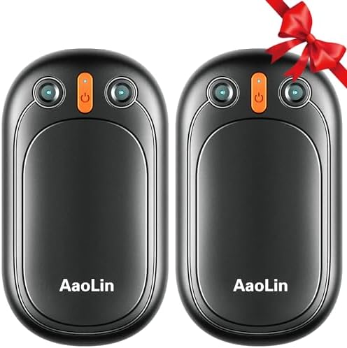 AI Hand Warmers Rechargeable, AaoLin 2 Pack Electric Hand Warmers Reusable, 12Hrs Long Heating, Portable Pocket Handwarmer Great Gift for Outdoors, Camping, Golf, Hunting Gear