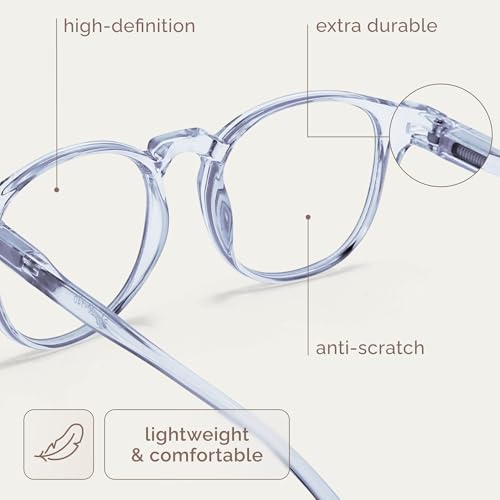 Image of IBOANN Chic & Comfy Blue Light Glasses for Women - 3-Pack Round Frames, Screen-Ready Style with UV Protection Coating