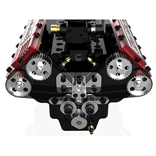 Image of MAYS 8 Cylinder Engine Kit Mini V8 Model, TOYAN HOWIN FS-V800 1 /10 Four-Stroke Water-Cooled Nitro Model for RC Car Boat Physics Science DIY Toy Kids & Adults - Version, 12.34 x 3.2 x 12.73cm
