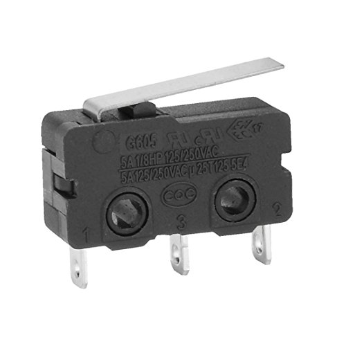 uxcell AC 250V 5 Amp SPDT 1NO 1NC Short Straight Hinge Lever Mini Micro Switch 10 Piece