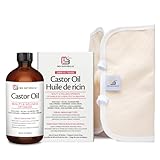 Pure Hexane-Free Cold Pressed Organic Castor Oil - 500mL Glass Bottle for Hair, Lashes, Brows & Skin Nourishment (Castor Oil Kit 16.9 Fl Oz. + Wrap)