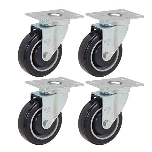 Caster Set of Four | 4" with Polyurethane Wheels and Univers...