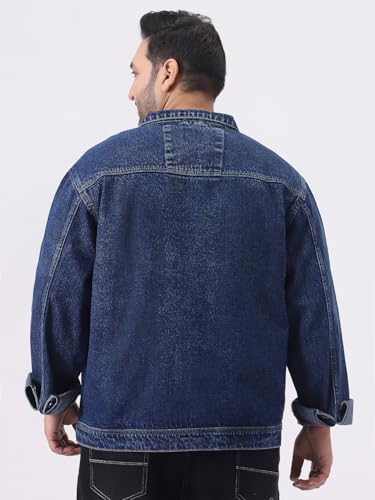 Image of Urbano Plus Men's Relaxed Fit Full Sleeve Utility Denim Jacket