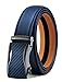 KEMISANT Cintura Uomo Cricchetto, Cintura Pelle Scorrevole Diapositiva per Vestito da Uomo Casuale Pantalone 1 3/8",Taglia Regolabile,Blu2399,150cm/42-52" vita regolabile