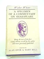 Walter Whiter A Specimen Of A Commentary On Shakespeare B0014DRG0E Book Cover