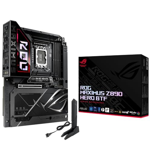 ASUS ROG Maximus Z890 Hero BTF Gaming Mainboard Sockel Intel LGA 1851 (ATX DDR5 WiFi 7 3X PCIe 5.0 M.2 3X PCIe 4.0 M.2 2X Thunderbolt 4 verstecktes Anschlussdesign)