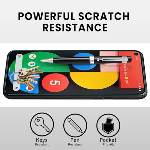 Image of HD Tempered Glass Screen Protector Compatible For Google Pixel 5 With Edge To Edge Coverage And Easy Installation Kit