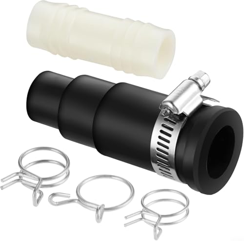 Minflora Conector de lavavajillas para eliminación de basura, manguera de drenaje de goma reforzada de 9 x 1,5 cm con abrazadera, kit de instalación de tamaño estándar para lavavajillas