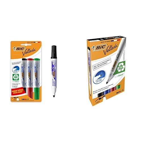 Pack of 8 BIC Velleda 1701 Ecolutions Whiteboard Markers, Medium Point, Assorted Colours