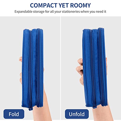 Image of Perinsto Video Game Controller Background Pencil Case Big Capacity Multi Compartment Stationery Box Pencil Pouch Holder Desk Organizer For School Office Home, Blue