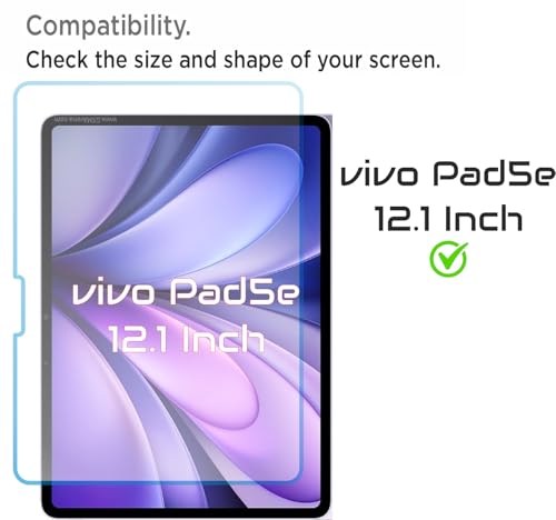 Image of Privacy Anti Peep Matte Screen Guard Compatible With vivo Pad5e (12.1 Inch) Anti Spy Blue Light Block Screenguard Not a Tempered Glass Screen Protector