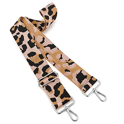 Image of Silvery Buckles Wide Shoulder Strap Adjustable Replacement Belt Crossbody Canvas Bag Handbag