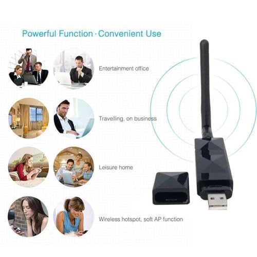 Image of USB Wireless WiFi Adapter 802.11n 150Mbps with 3dBi External Antenna, for Kali Linux, Ubuntu, Windows, Atheros AR9271
