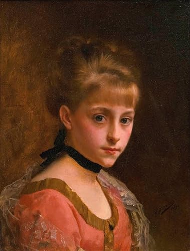 Cuadro de lienzo de Gustave Jean Jacquet retrato mujer decorativo para salon 60x90cm