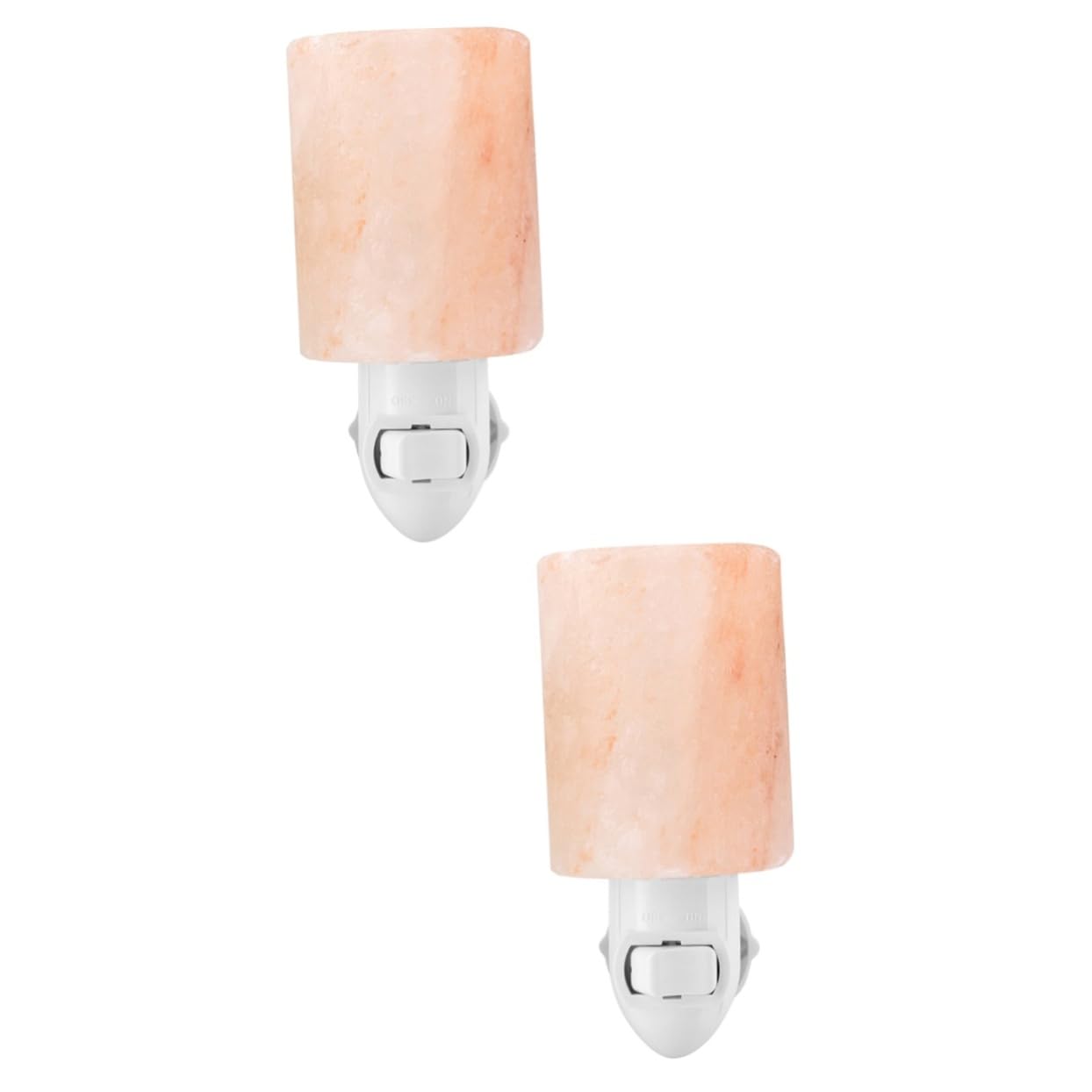 HOMSFOU 2piezas Lámpara De Sal De Cristal Led Cilíndrica Para Mesita De Noche Luz Decorativa De Sal Diseño Artesanal Para Crear Románticos El Hogar