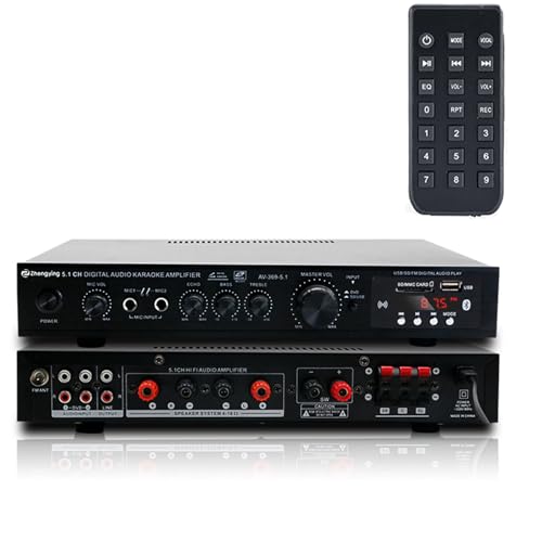 Amplificador de Audio,Amplificador de Altavoz,5 canalesde 200W,Amplificador de Potencia Bluetooth 5.1 Amplificador Audio HiFi,para Casa Radio...