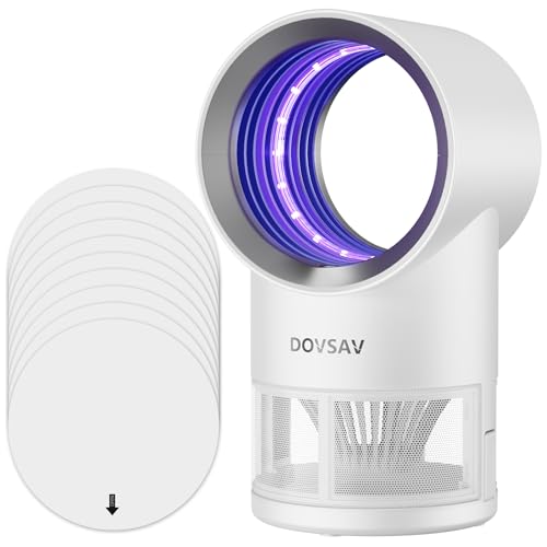 Image of Fruit Fly Trap for Indoors, White Bug Zapper Indoor with Suction & Timer | Uv Light Lures Fruit Flies /Gnats, Timer 6 /12hrs, Plug in Fly Trap with Suction, Kid & Pet Applicable, Low Noise, 10 refills