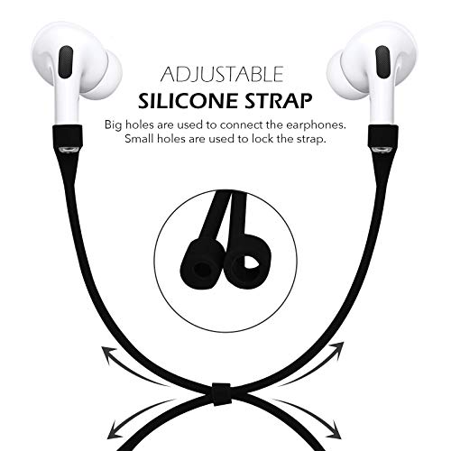 Image of GRIPP Rubon Silicone Case with Carabiner for AirPods Pro (1st Generation), 360 Shock Protection, Precise Cutout, Wireless Charging Support, Durable & Stylish - Black