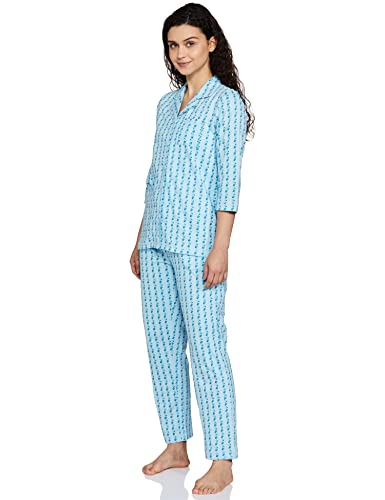 Image of Amazon Brand - Eden & Ivy Women's Cotton Regular Fit T-Shirt and Shorts Night Suit (Night Wear | Lounge Wear Set)