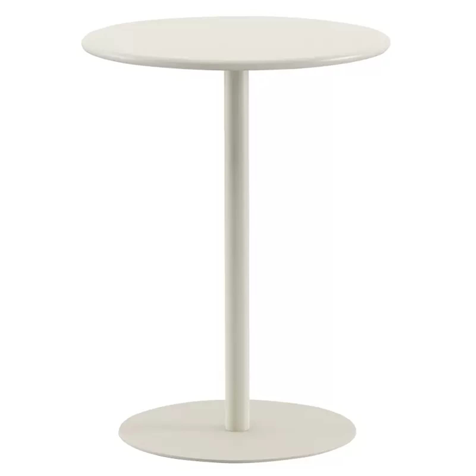 Table de bistrot en métal haut de gamme au design épuré couleur crème