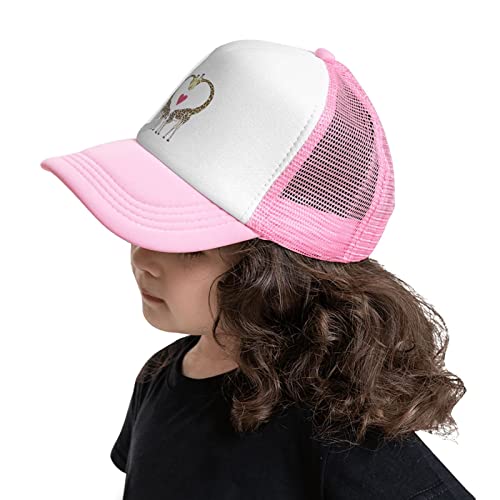 Nvjui Jufopl Kids Giraffe Trucker Hat Mesh Baseball Cap For Girls Pink #TOP1