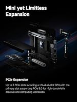 MINIS FORUM MS-02 Ultra Workstation Mini PC, Intel Core Ultra 9 285HX (24C/24T, up to 5.5GHz),PCIe 5.0 x16, 4× DDR5(ECC), 4× M.2, USB4 v2, Dual 25GbE+10GbE+2.5GbE(vPro), Wi-Fi 7,Barebone ohne RAM/SSD – Ansicht 4