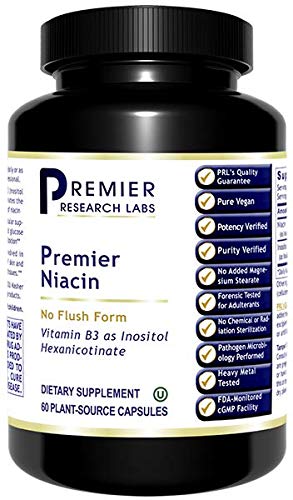 Premier Research Niacin, Vitamin B3 as Inositol Hexanicotinate, Premier Dietary Supplement, 60 Plant-Source Capsules
