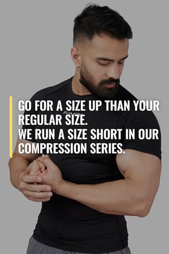Image of FUAARK Compression Top Half-Sleeves Tight High Performance T-Shirt for Sports & Gym Workouts
