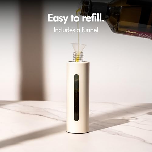KIVY Glass Oil Sprayer for Cooking– Precise Oil & Vinegar Spray Bottle Oil Mister Spray Bottle for Food – Includes Funnel – Perfect for Cooking & Air Fryer (Cream White) by KIVY - Image 7