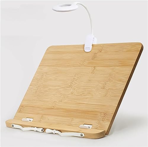 Atril para Libros de Lectura, Soporte Plegable para Libros de Lectura con luz USB, Soporte para Documentos para Libros de Texto, Recetas, revistas, Libros de Cocina y partituras.
