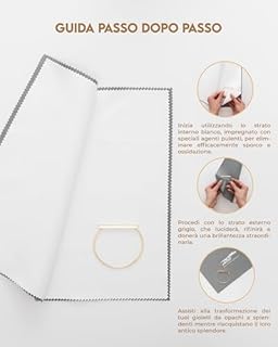 ZEFFFKA Panno per Pulire Lucidare Gioielli d’Oro ed Argento Monete Orologi ed Altri Belli Oggetti di Valore Per Pulire Metalli Preziosi Rimuove l’Ossido Dimensioni Super Grandi Morbide Microfibre