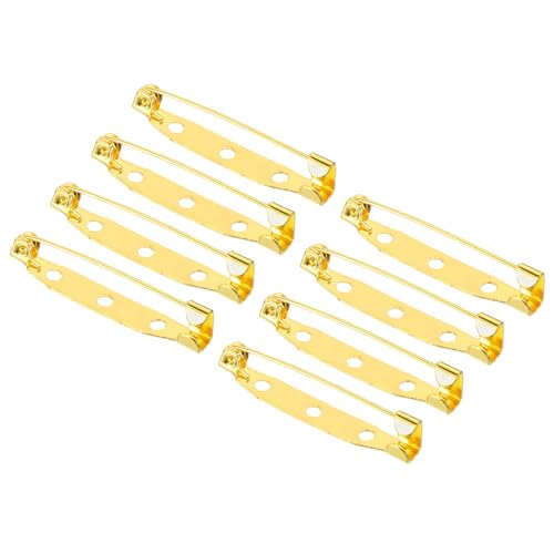 YOKIVE 150 Pasadores de Barra de Seguridad, Cierres de Broche | Manualidades con Insignias, para Etiquetas de Nombres Y Fabricación de Joyas (Tono Dorado, 35 Mm)