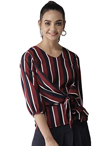 Image of Style Quotient Women Off-White & Black Striped Top