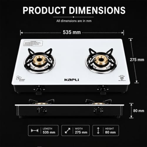 KAPLI 2 Burner Manual Gas Stove White - Image 5