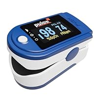 Pulsoximeter Pulox PO-200 Solo in Blau - Messung von Sauerstoffsättigung (SpO₂), Herzfrequenz (Puls) und Perfusions Index (PI)
