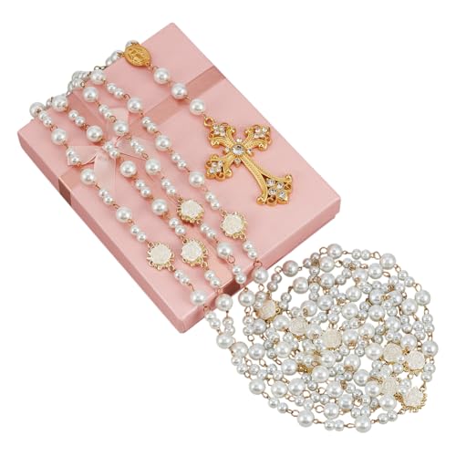 Chapelet de mariage de luxe OLYCRAFT avec pendentif croix travaillé