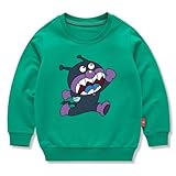 [NCWSDW] ばいきんまん 子供服 春秋 スウェット 長袖 クルーネック 男の子 女の子 綿100% キッズ 薄手 カジュアル 小学生 トップス プレゼント グリーン 130CM