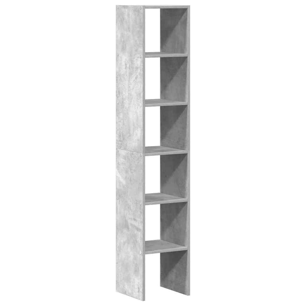 Set di 2 librerie impilabili, grigio cemento, 30 x 30 x 80 cm, in