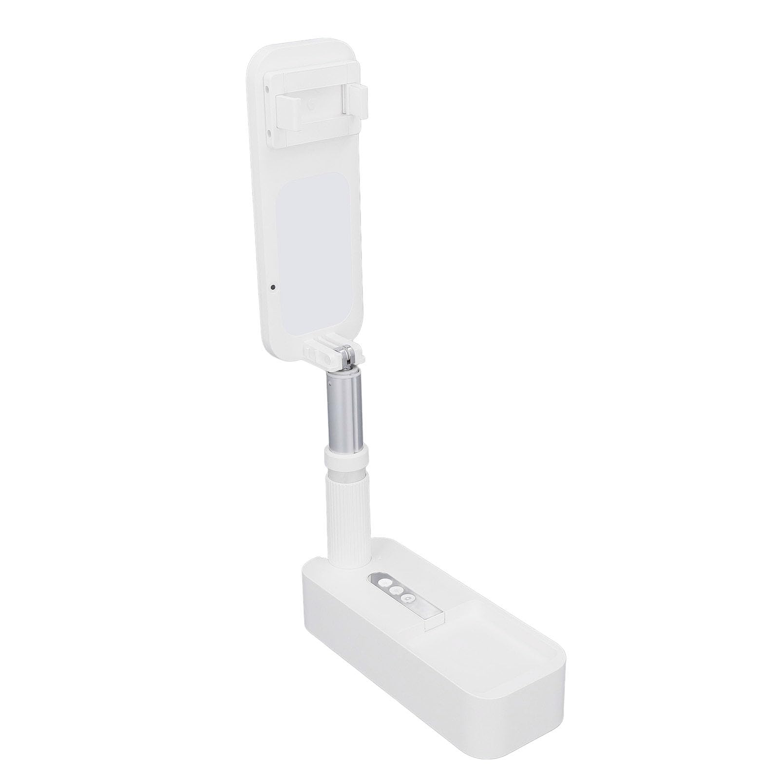Alomejor Supporto estensibile per selfie pieghevole con luce LED per fotografia in diretta streaming, supporto per telefono ricaricabile senza fili, rotazione a 360°, per vlogging, viaggi, scrivania
