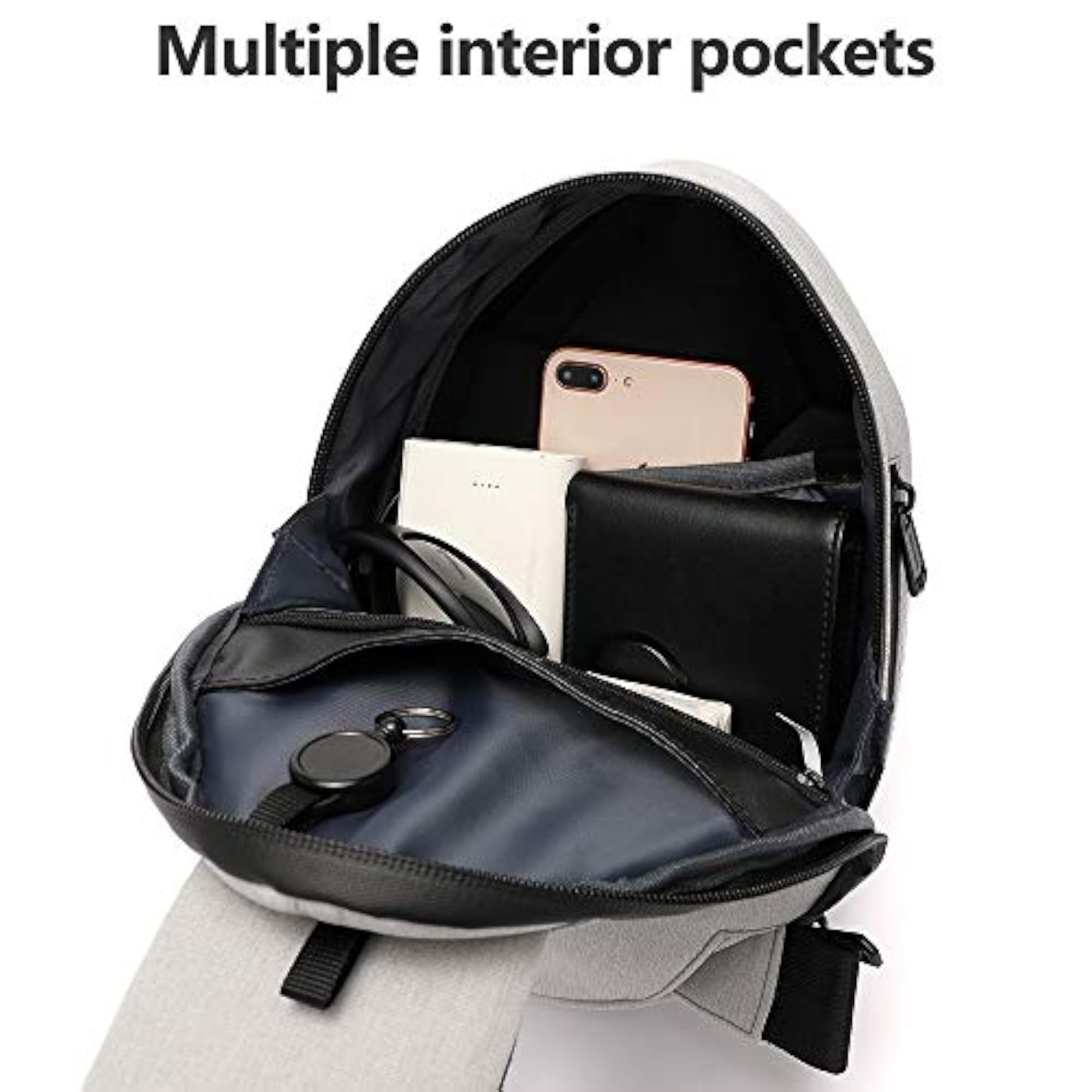 Sling Bag with USB Charging Port, Waterproof Travel Chest Bag