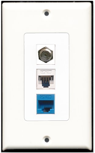 RiteAV - 1 Port RCA Green 1 Port Coax Cable TV- F-Type 1